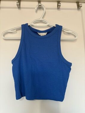 H&M Cobalt Blue Ribbed Crop Tank